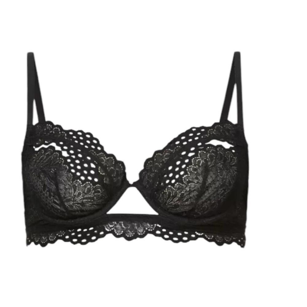 Kiki De Montparnasse Coupe Balconette Bra – Black Stretch Lace, 36D - Picture 6 of 12